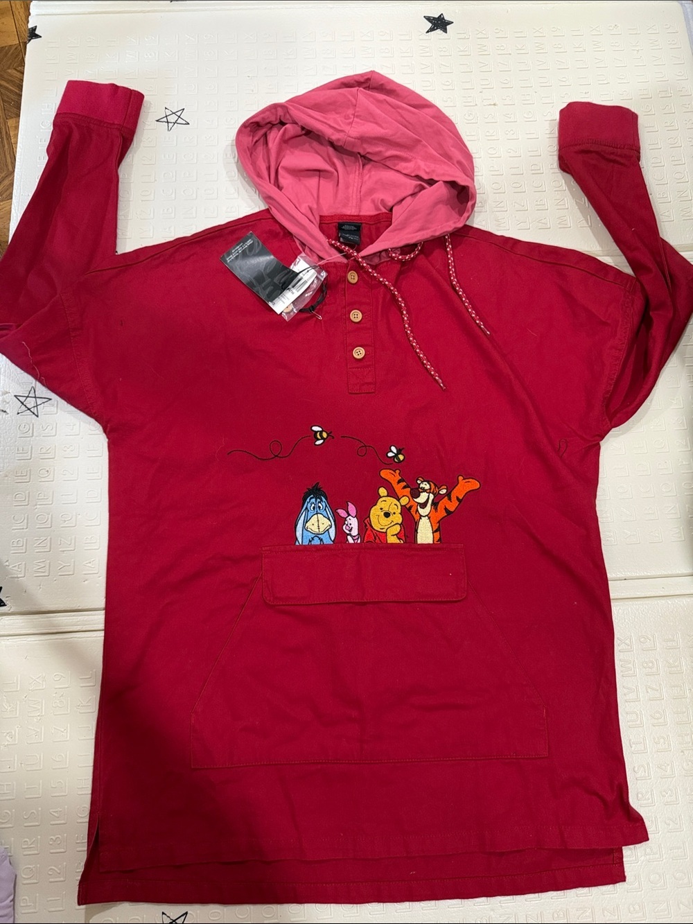 Disney Red & Pink Hooded Pullover with Character Accents